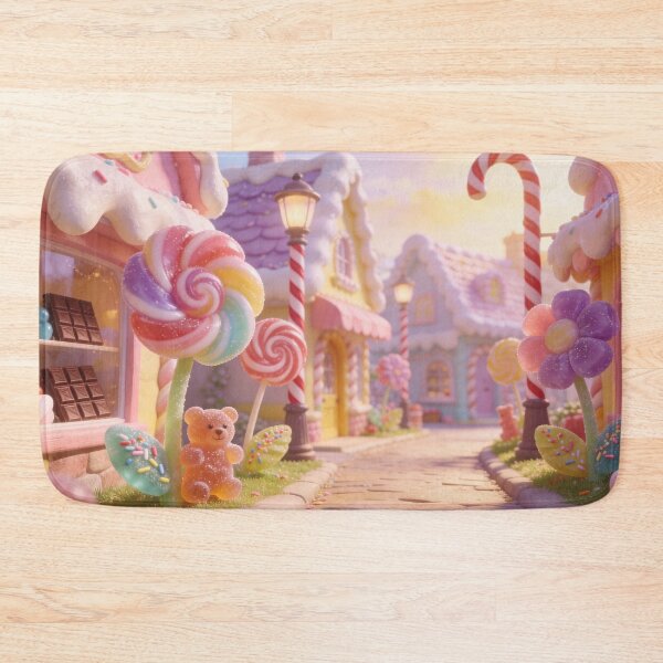 Item preview, Colorful Pastel Sweets Village, Cute Candy Garden Fantasy Art designed and sold by BlareBlare.