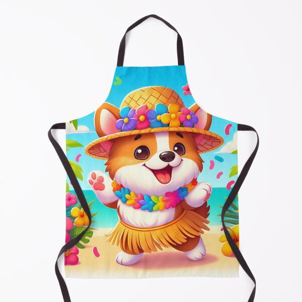 Item preview, Cute Corgi Hula Dance Cartoon designed and sold by CuteThingsWorld.