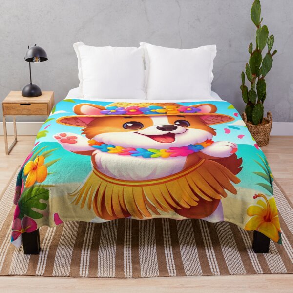 Item preview, Cute Corgi Hula Dance Cartoon designed and sold by CuteThingsWorld.