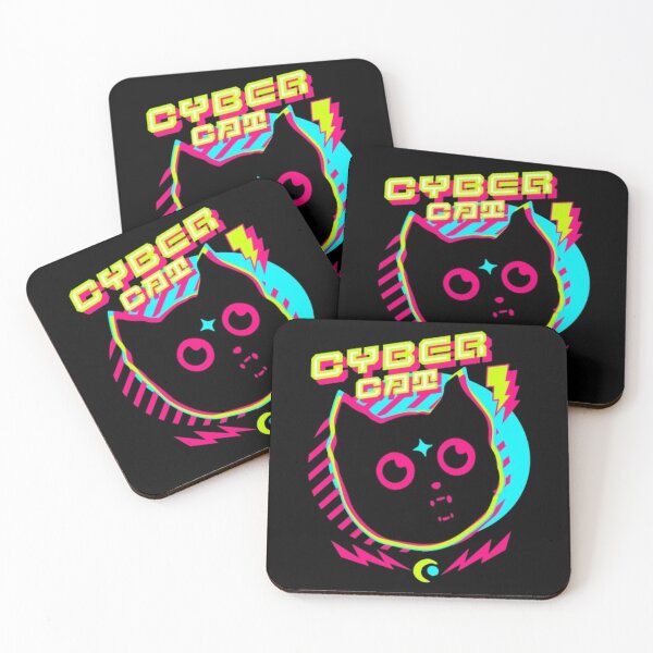 Item preview, Cyber Cat – Neon Synthwave Feline Aesthetic Art designed and sold by GenZFashion000.