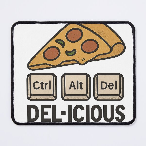 Item preview, Ctrl Alt Del-icious Funny Pizza Tech Pun designed and sold by tineldesign.