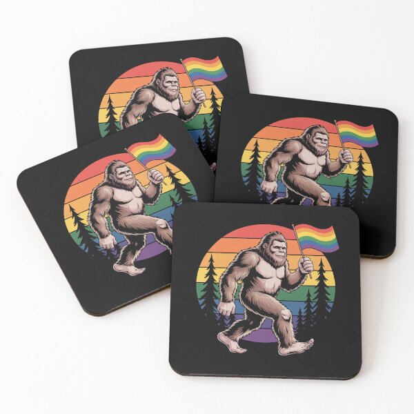 Item preview, Bigfoot Holding Gay Pride Flag Funny LGBTQ+ Pride designed and sold by Say It With Ink.