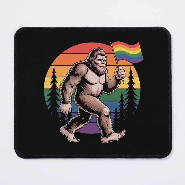 Item preview, Bigfoot Holding Gay Pride Flag Funny LGBTQ+ Pride designed and sold by Say It With Ink.
