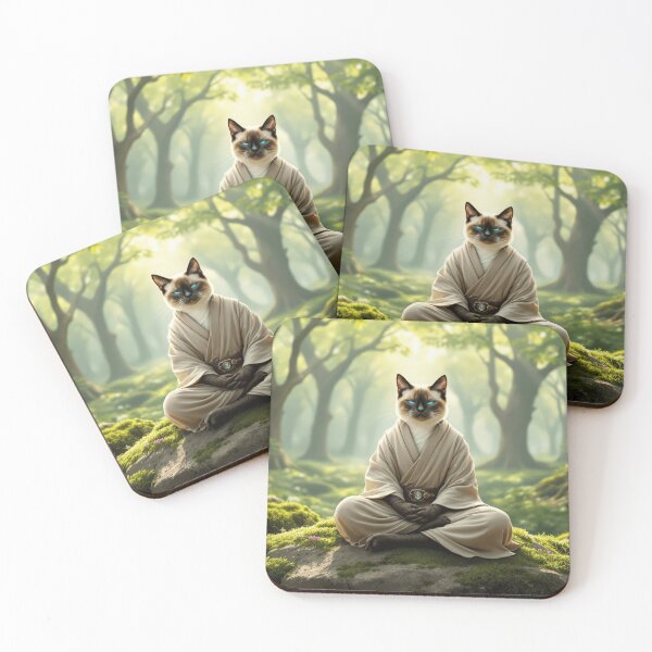 Item preview, The Zen Siamese Monk Cat of the Sacred Forest designed and sold by Cerafus.