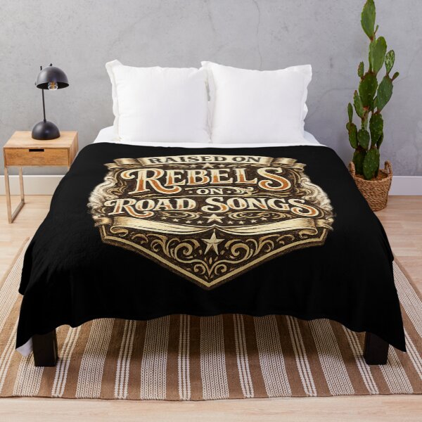 Item preview, Raised on Rebels and Road Songs Vintage Country Music Quote Shirt designed and sold by Artbysarmina.