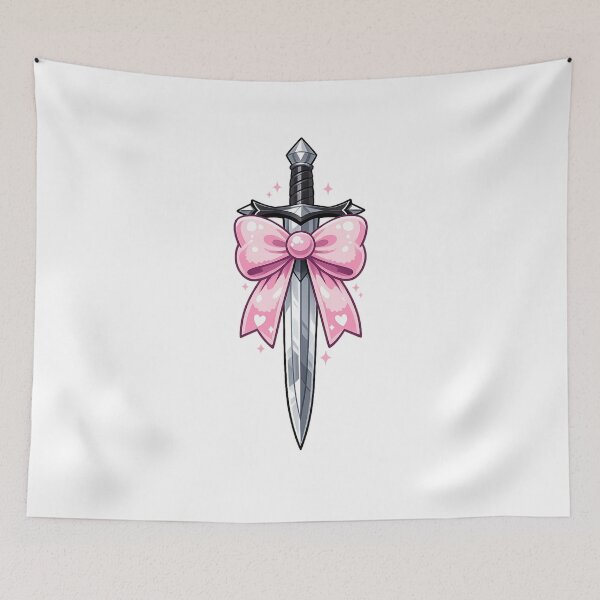 Item preview, Fantasy Sword With Cute Pink Bow designed and sold by Art by Debasish.