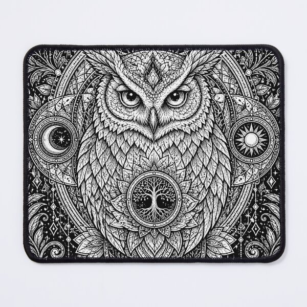 Item preview, Celestial Owl Mandala Sacred Night Design designed and sold by suryabumblee.