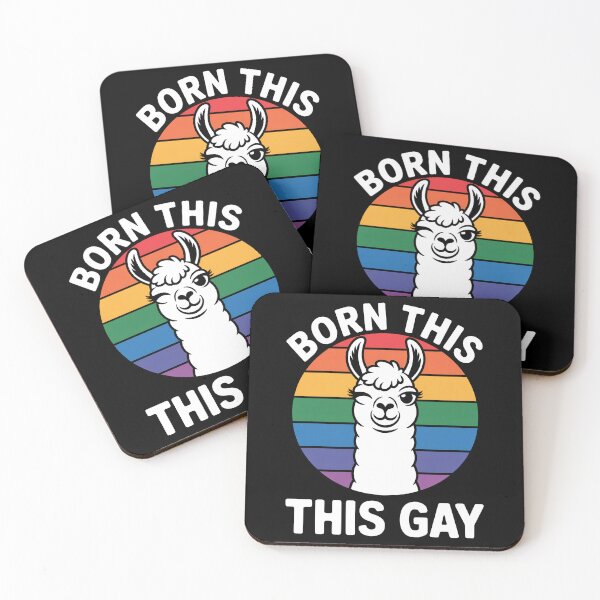 Item preview, Born This Gay Funny LGBTQ+ Pride Llama Quote designed and sold by Say It With Ink.