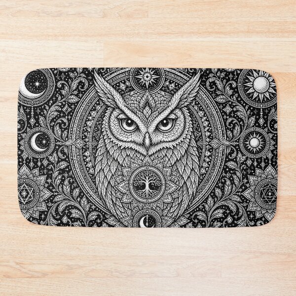 Item preview, Celestial Owl Mandala Sacred Night Design designed and sold by suryabumblee.