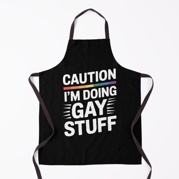 Item preview, Caution I'm Doing Gay Stuff Funny LGBTQ+ Pride Quote designed and sold by Say It With Ink.