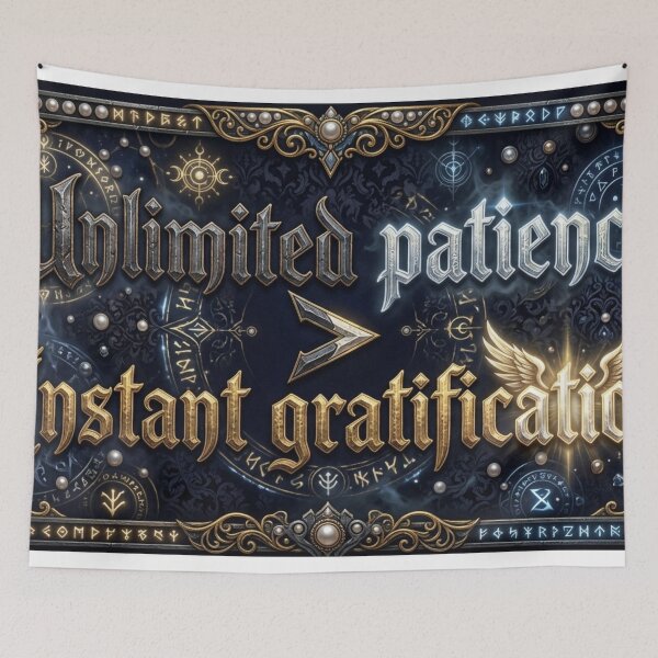 Item preview, Inspirational Quotes, Unlimited Patience over Instant Gratification designed and sold by Uniqueartai.