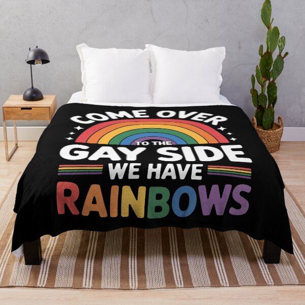 Item preview, Come Over To The Gay Side We Have Rainbows Funny LGBTQ+ Quote designed and sold by Say It With Ink.