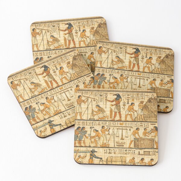 Item preview, Ancient Egyptian Papyrus Work Scenes | Anubis Egypt Life Illustration designed and sold by Queen Cleopatra.