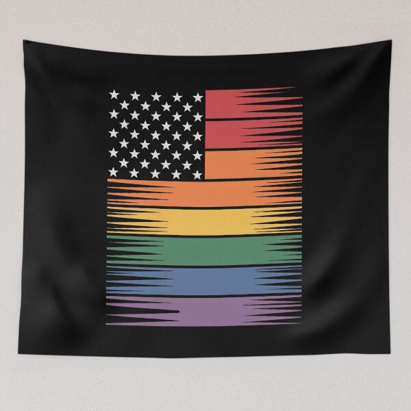 Item preview, Rainbow Stars and Stripes LGBTQ+ American Pride Flag designed and sold by Say It With Ink.