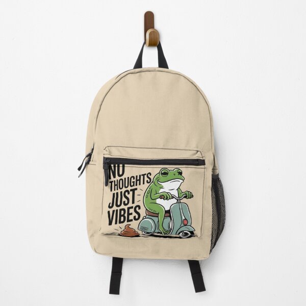 Item preview, No Thoughts Just Vibes Frog Shirt – Funny Chill Frog Meme Tee, Retro Scooter Frog designed and sold by ZyxDes.