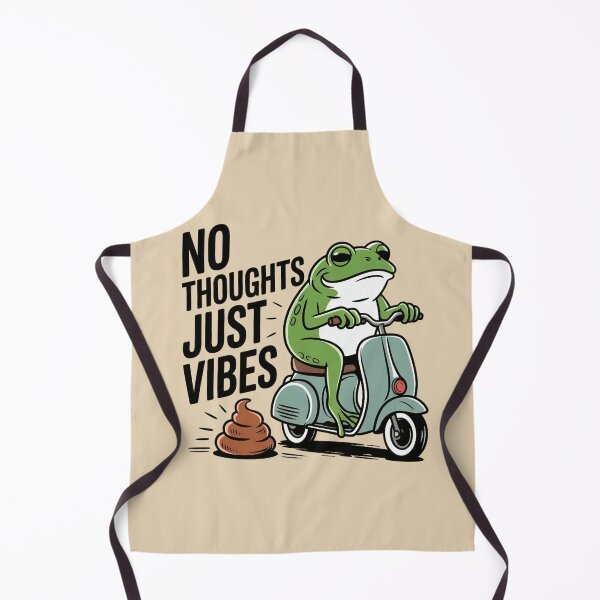 Item preview, No Thoughts Just Vibes Frog Shirt – Funny Chill Frog Meme Tee, Retro Scooter Frog designed and sold by ZyxDes.