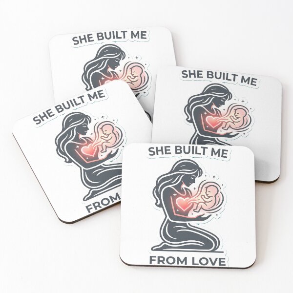 Item preview, Minimalist Mother Love Silhouette Sticker – “She Built Me From Love” Elegant Glow Design | Heart Built Me – Mother’s Day Love Design designed and sold by Prism-Bubble.