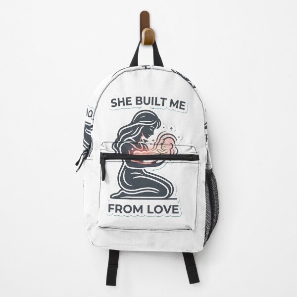 Item preview, Minimalist Mother Love Silhouette Sticker – “She Built Me From Love” Elegant Glow Design | Heart Built Me – Mother’s Day Love Design designed and sold by Prism-Bubble.