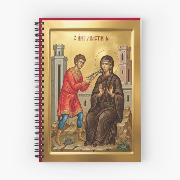 Item preview, Orthodox icon of the suffering of Saint Anastasia of Rome designed and sold by ikonesrb.