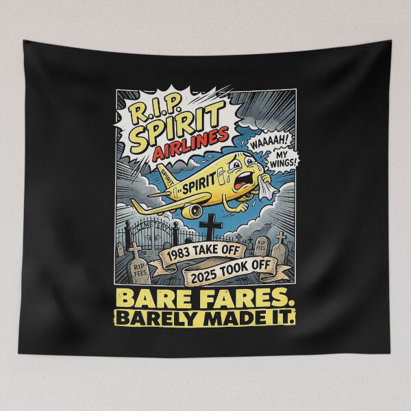 Item preview, Funny Sad Yellow Plane RIP Spirit Airlines Cartoon designed and sold by graphixpolash.