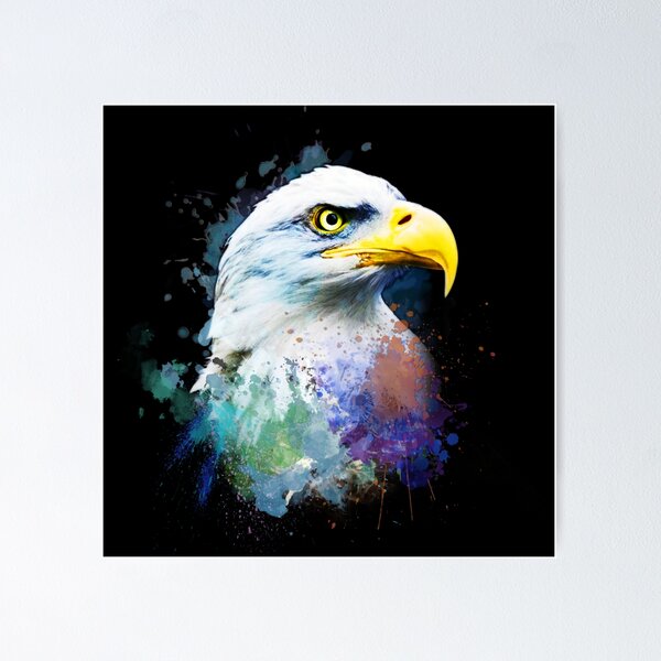Item preview, Abstract Eagle Head Paint Splash Art designed and sold by StyleBloomes.