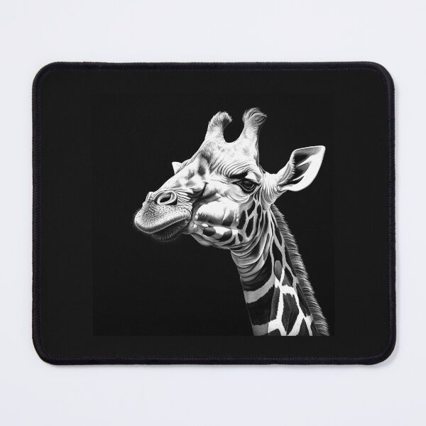 Item preview, Funny Giraffe Face Black and White Portrait designed and sold by inkoutninja.