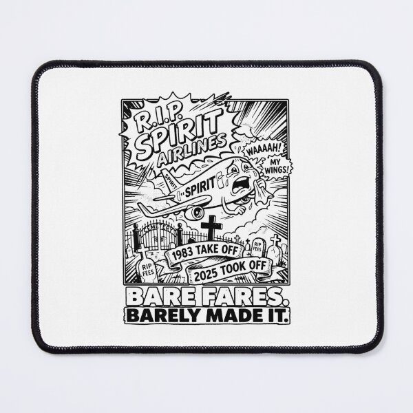 Item preview, RIP Spirit Airlines Funny Sad Yellow Plane Cartoon designed and sold by graphixpolash.