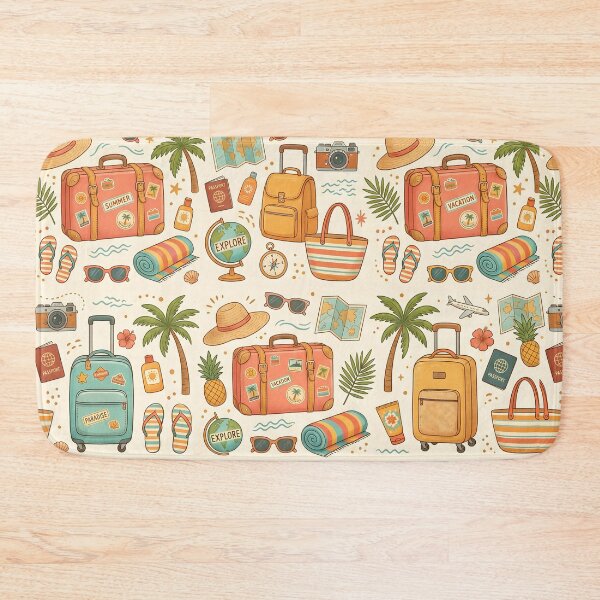 Item preview, Vintage Travel Pattern Vacation Adventure designed and sold by SplashTastic.
