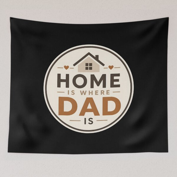 Item preview, Home Is Where Dad Is Sticker – Family Love Dad Quote designed and sold by FestivityFinds.