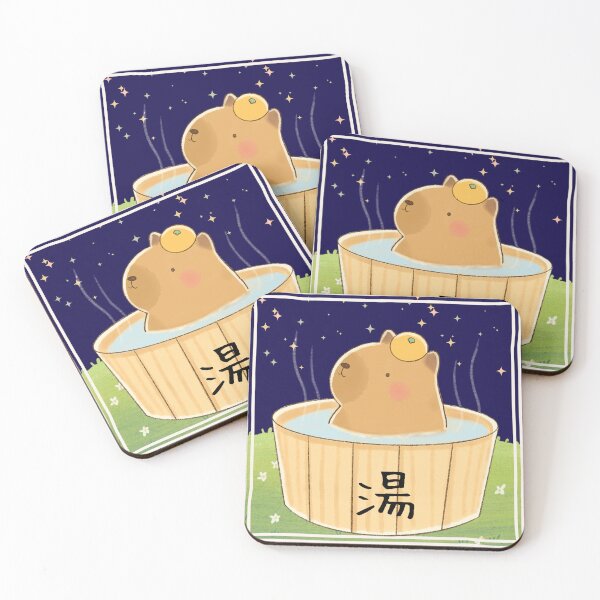 Item preview, Relaxing Capybara Hot Spring Night designed and sold by Miho9999.
