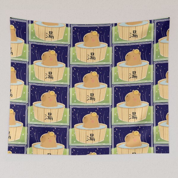Item preview, Relaxing Capybara Hot Spring Night designed and sold by Miho9999.