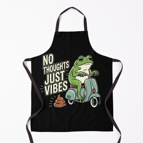 Item preview, No Thoughts Just Vibes Frog Shirt – Funny Chill Frog Meme Tee, Retro Scooter Frog designed and sold by ZyxDes.