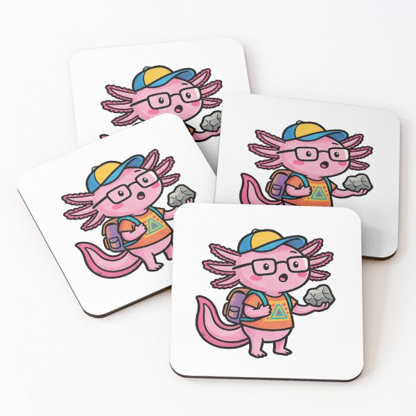 Item preview, I axolotl Questions cute nerd pink school kid tadpole with aztec shirt holding rock designed and sold by bard-art.