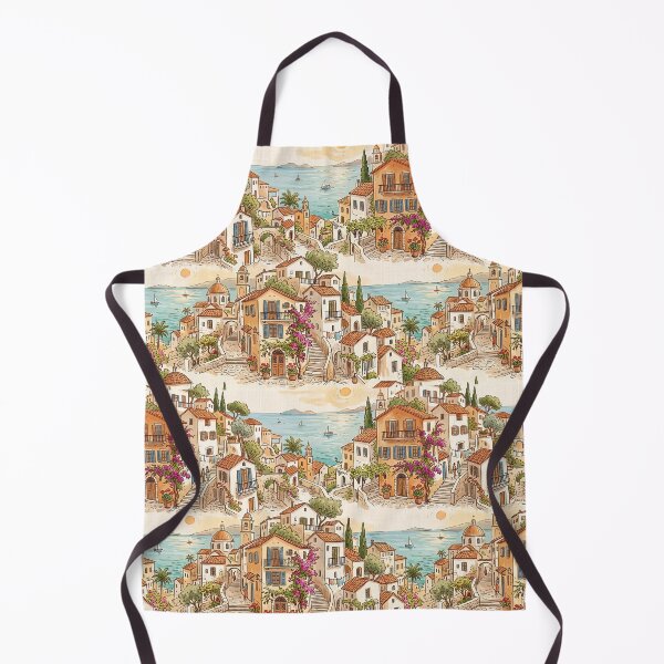 Item preview, Mediterranean Seaside Town Coastal Village European Architecture designed and sold by SplashTastic.