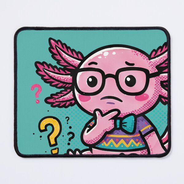 Item preview, I axolotl Questions cute nerd with glasses pink tadpole aztec pattern shirt designed and sold by bard-art.