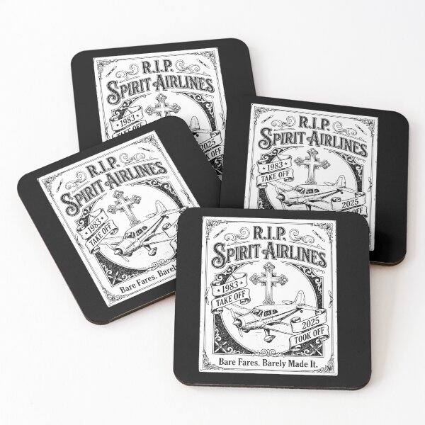 Item preview, Vintage RIP Spirit Airlines Budget Airline Sad Yellow Plane Memorial black and white designed and sold by graphixpolash.