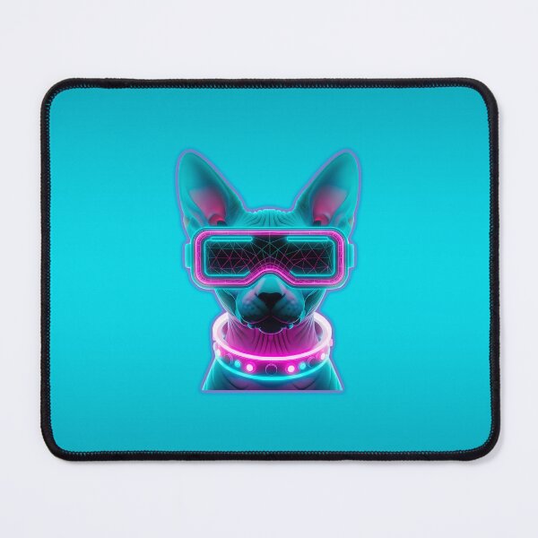 Item preview, Copy of Cyberpunk Sphynx Cat VR Goggles Synthwave Aesthetic designed and sold by powersunlight.