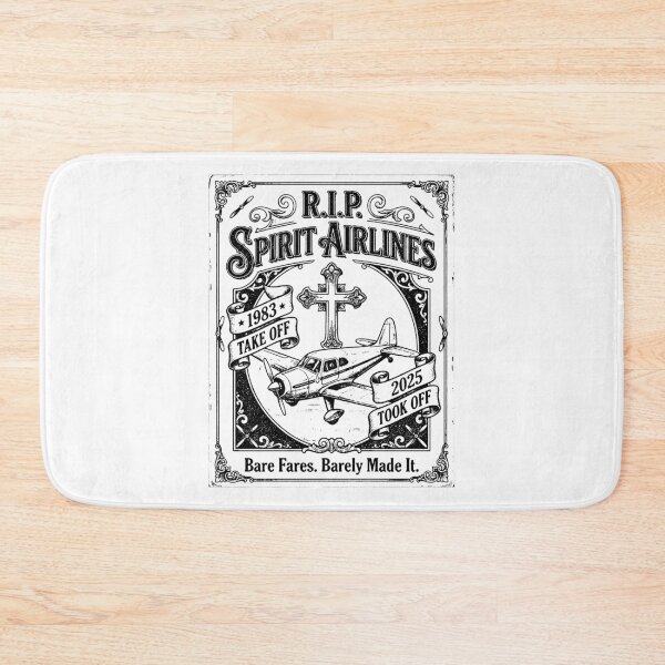 Item preview, Vintage RIP Spirit Airlines Budget Airline Sad Yellow Plane Memorial black and white designed and sold by graphixpolash.
