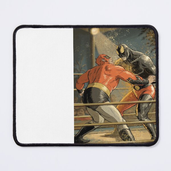 Item preview, Red and Black Masked Wrestlers Punching Scene designed and sold by Piotrek0001.