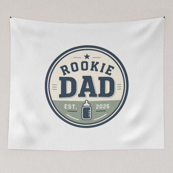Item preview, Rookie Dad Est 2026 New Dad Badge Baby Bottle Design designed and sold by FestivityFinds.