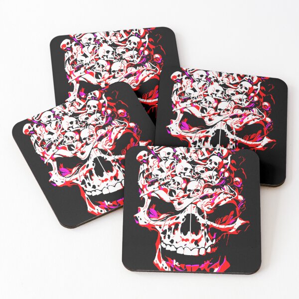 Item preview, Massive Skull Made of Skulls Red Black Dance of Bones Art designed and sold by RamyGallery.