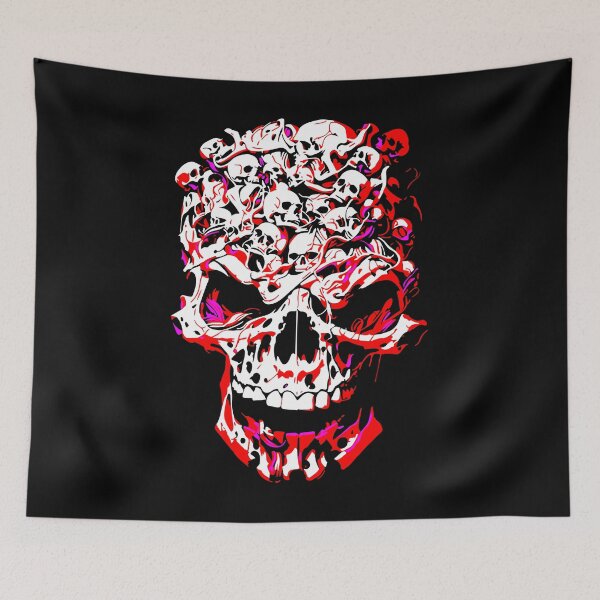 Item preview, Massive Skull Made of Skulls Red Black Dance of Bones Art designed and sold by RamyGallery.