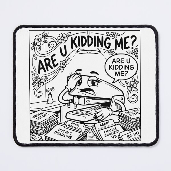 Item preview, Stressed Stapler - Are U Kidding Me? Stressed Office Stapler Cartoon designed and sold by MotionBanana Art.