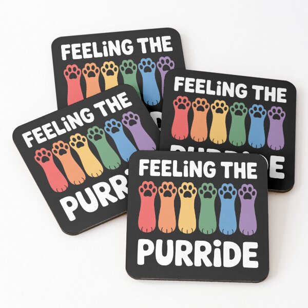 Item preview, Feeling The Purride Funny LGBTQ+ Cat Pride Quote designed and sold by Say It With Ink.