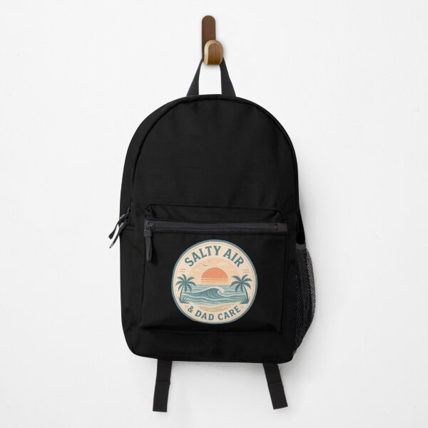 Item preview, Salty Air & Dad Care Sticker – Vintage Beach Sunset Ocean Waves Dad Life Decal designed and sold by FestivityFinds.