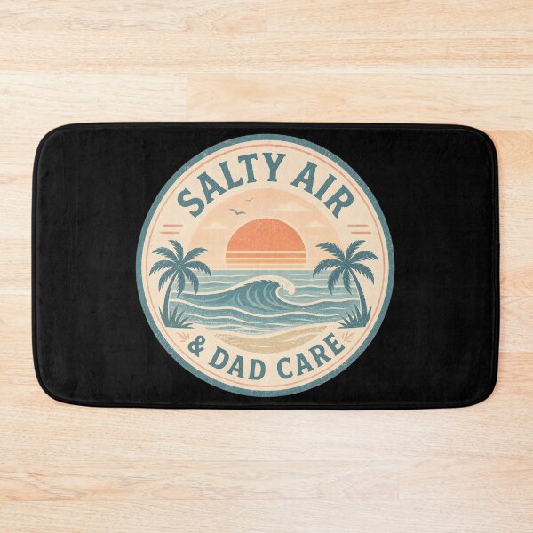Item preview, Salty Air & Dad Care Sticker – Vintage Beach Sunset Ocean Waves Dad Life Decal designed and sold by FestivityFinds.