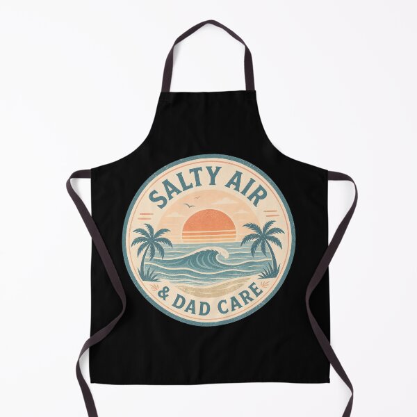 Item preview, Salty Air & Dad Care Sticker – Vintage Beach Sunset Ocean Waves Dad Life Decal designed and sold by FestivityFinds.