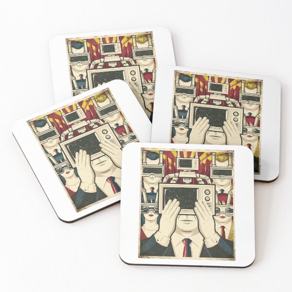 Item preview, Man Hiding Face Behind Retro Monitor Art designed and sold by Piotrek0001.