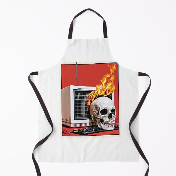 Item preview, Burning Skull and Retro Computer Monitor Art designed and sold by Piotrek0001.