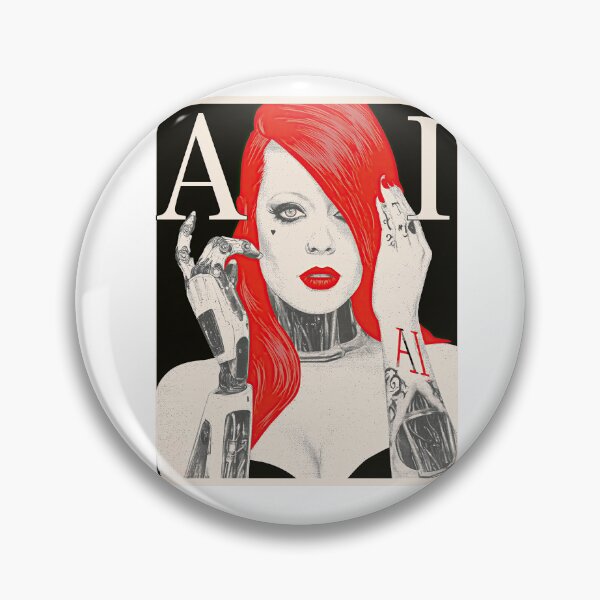Item preview, Red Haired Cyborg Woman AI Portrait designed and sold by Piotrek0001.